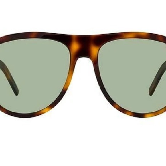 Saint Laurent SL 432 SLIM 002 Havana/Green Pilot Unisex Sunglasses - Picture 3 of 4